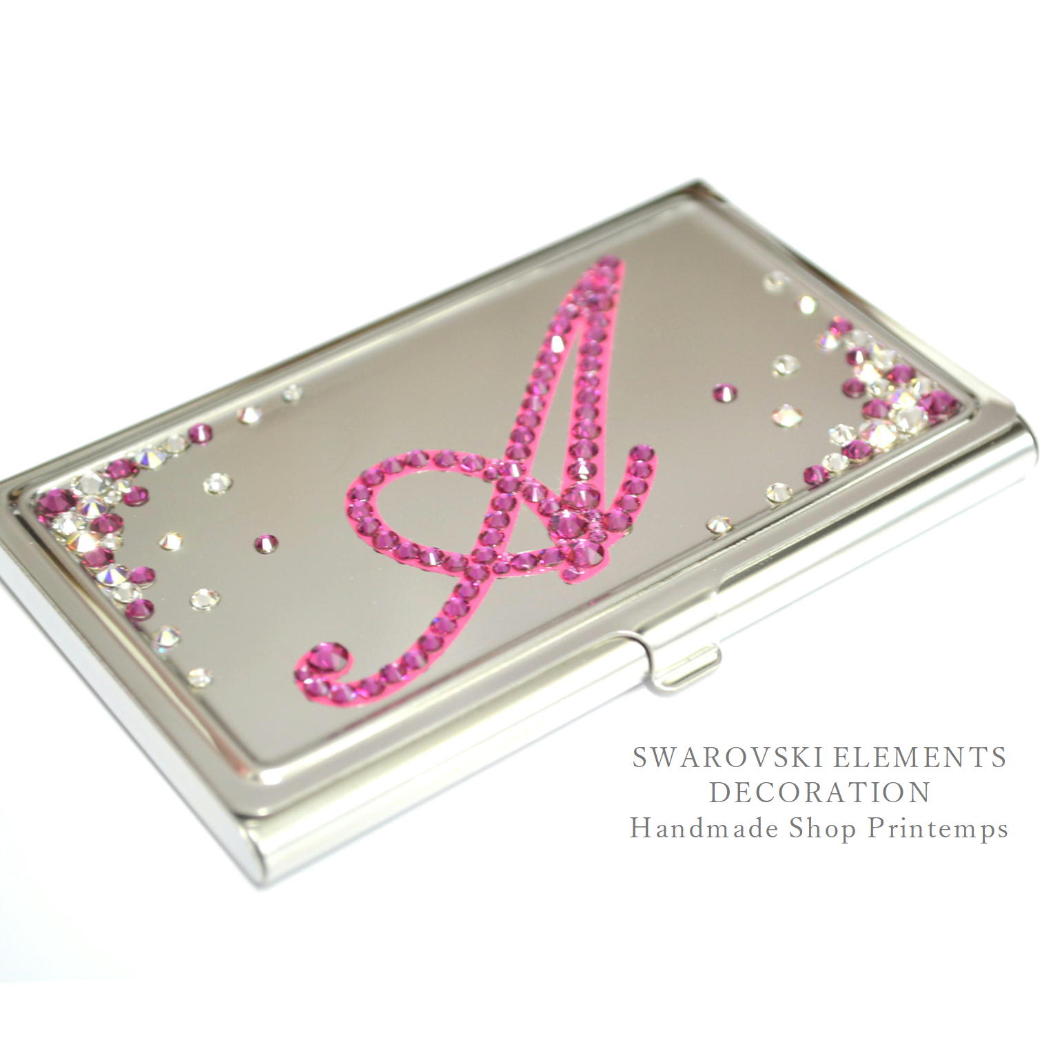 新品✨SWAROVSKI スワロフスキー  カードケース  名刺入れ　ホワイト SWAROVSKI カードケース イニシャル入れ ホワイトミックスベース