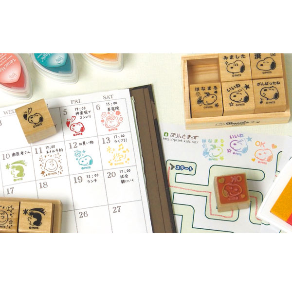 SNOOPY こどものかお スヌーピー 6Pスタンプセット 評価印 2280