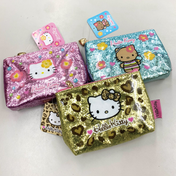サンリオ ハローキティ グリッター ビニール ポーチ チャック付