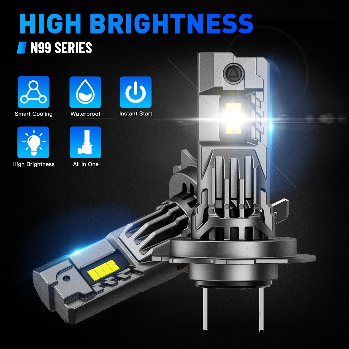 NOVSIGHT H7 LED 正規品 100W 12000LM 外車 LEDヘッドライト