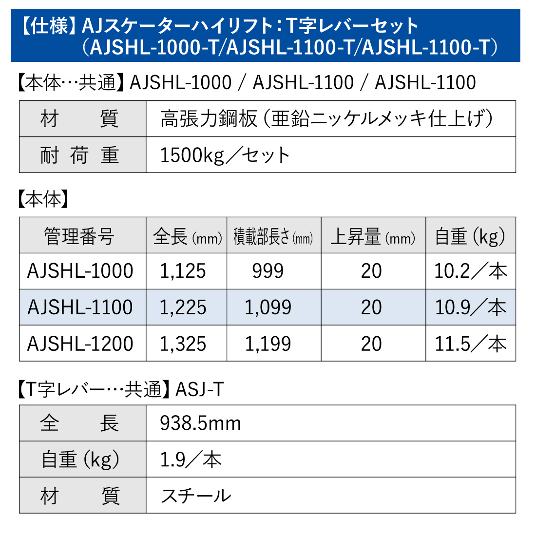 allsafe 法人様限定(メーカー直送) AJスケーターハイリフト T字