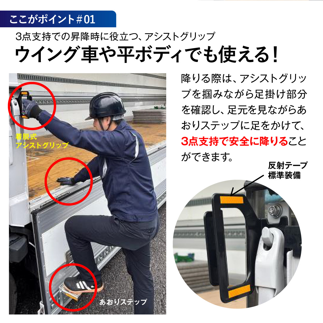 allsafe（オールセーフ） D-GRIP 脱着式アシストグリップ1個 トラック