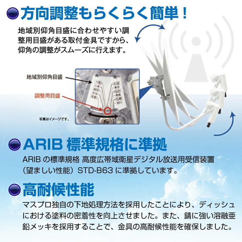 マスプロ電工】 【4K8K放送対応】 BS・110°CSアンテナ45cm