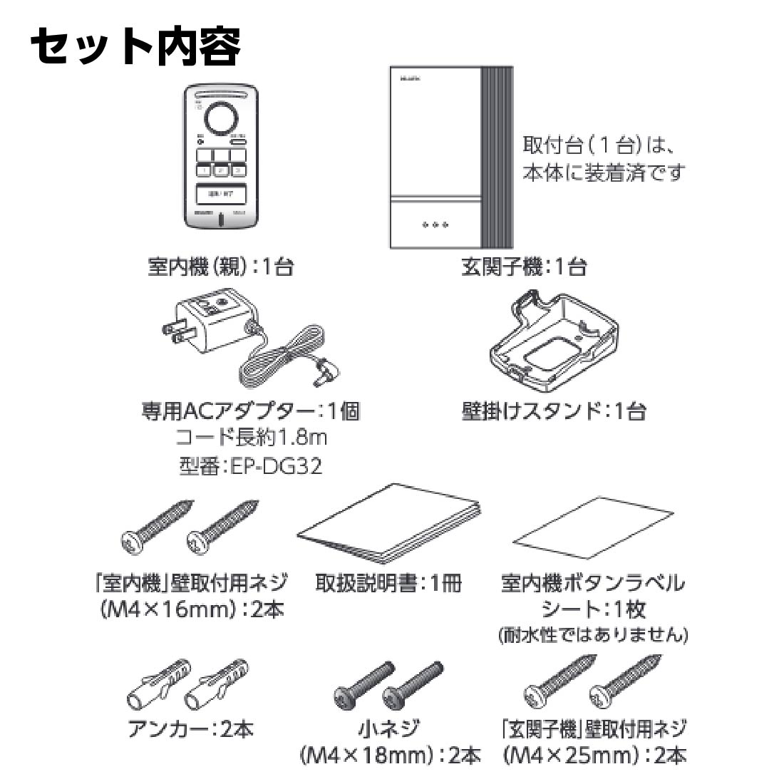 WEWA1S ワイヤレスインターホン 玄関子機セット DXアンテナ 在庫有