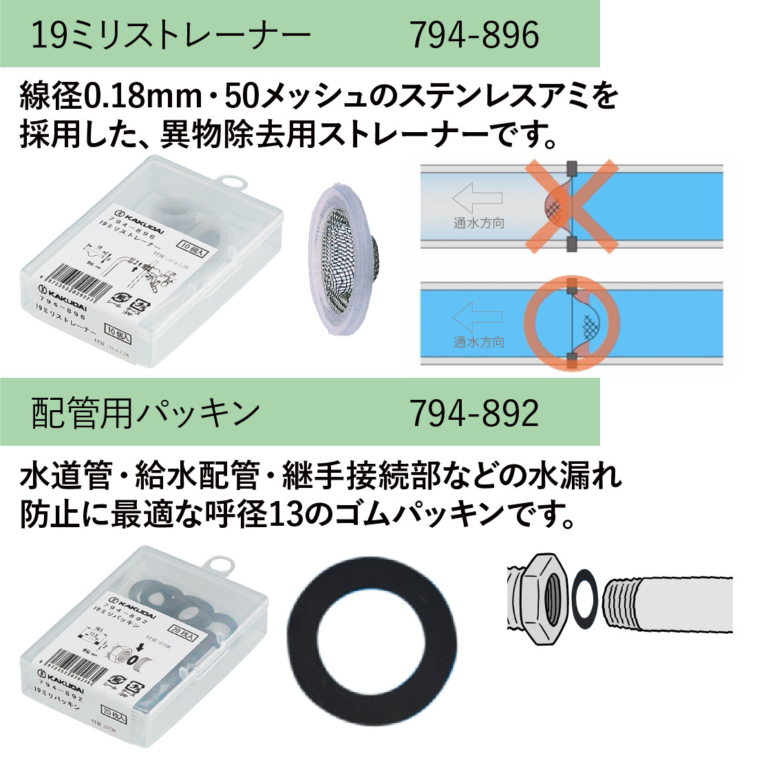 カクダイ純正 水道パッキン7種セット 各種10〜20枚入 呼13用 業務用補修パック DIYメンテナンスに最適 カクダイ KAKUDAI 爆買_4