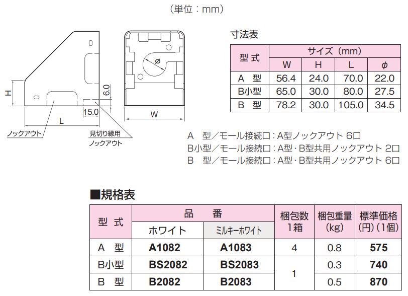 法人様限定4個セットメタルエフモール付属品 コーナーボックス Ａ型 各色 A1082 A1083 配線カバー マサル工業