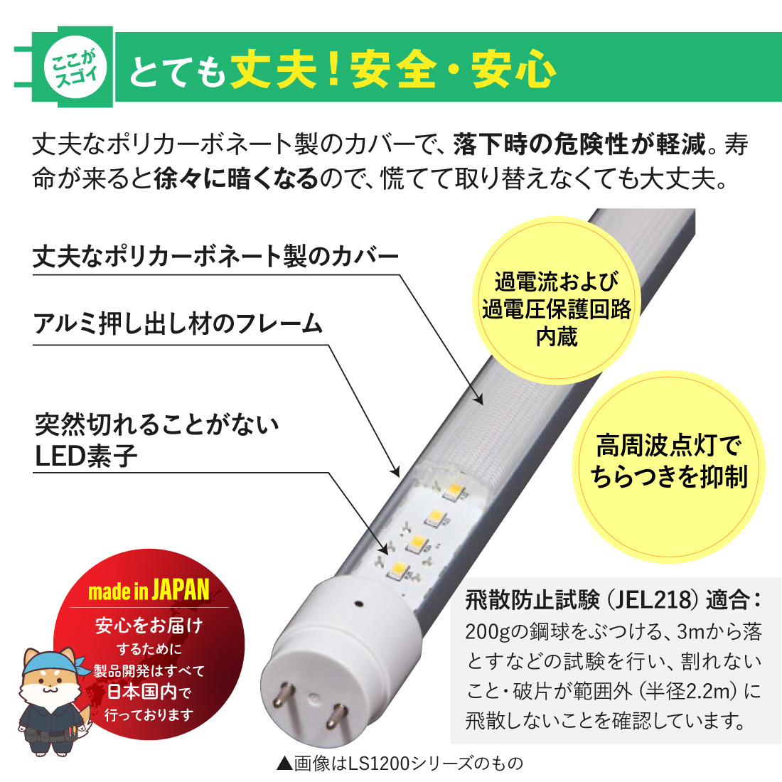 LED蛍光灯 40形 直管LED蛍光灯 バーライト LB1200D/H オレンジ 間接