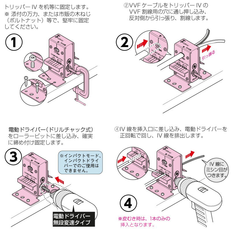 未来工業 TOR-IV トリッパー・IV（IV線の皮むき器） VVFケーブル 