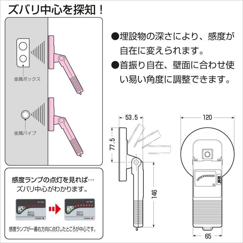 未来工業 ボックスアッター2 センター探知器 BUT-2 金属探知機 　 在庫有