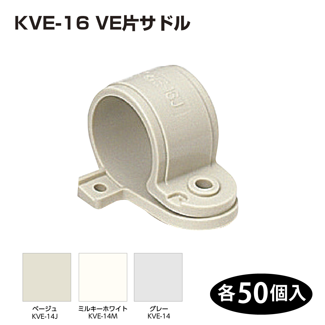 返品交換不可】 未来工業 KVE-16J VE片サドル VE管 TLチューブ用 適合