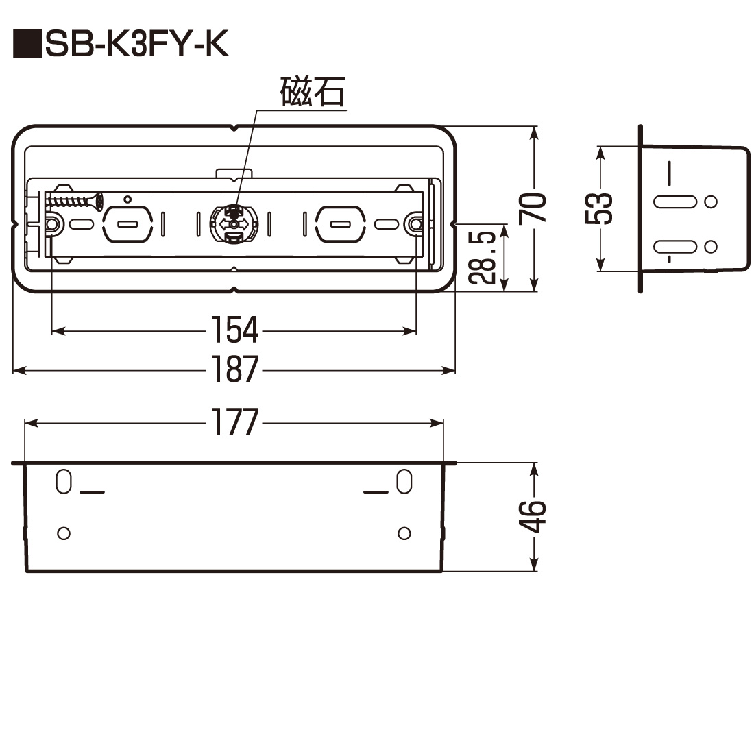 未来工業 (取寄品) SB-K3FY-K 3ヶ用・深形 5個入 スライドボックス 鋼