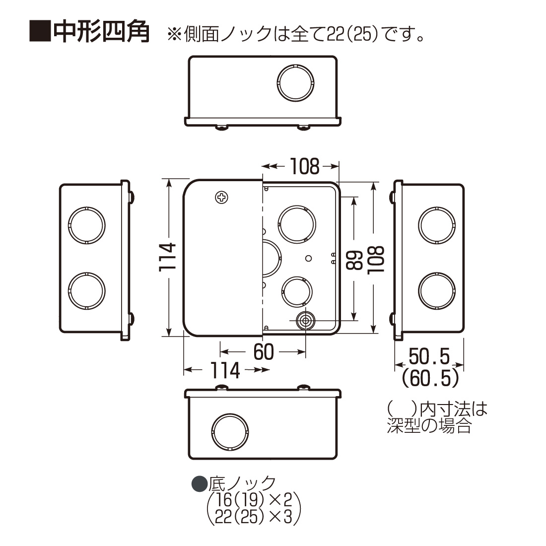未来工業 (取寄品) (P10倍) PVKボックス 中形四角 浅型 PVK-ANJ