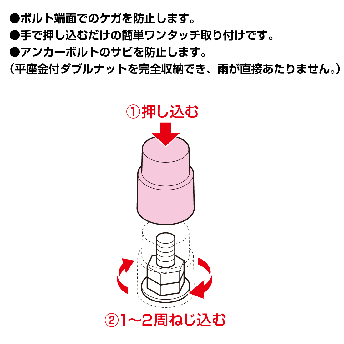 未来工業 (法人限定) MBC-S16 8個入 ワンタッチボルトカバー : 電材と