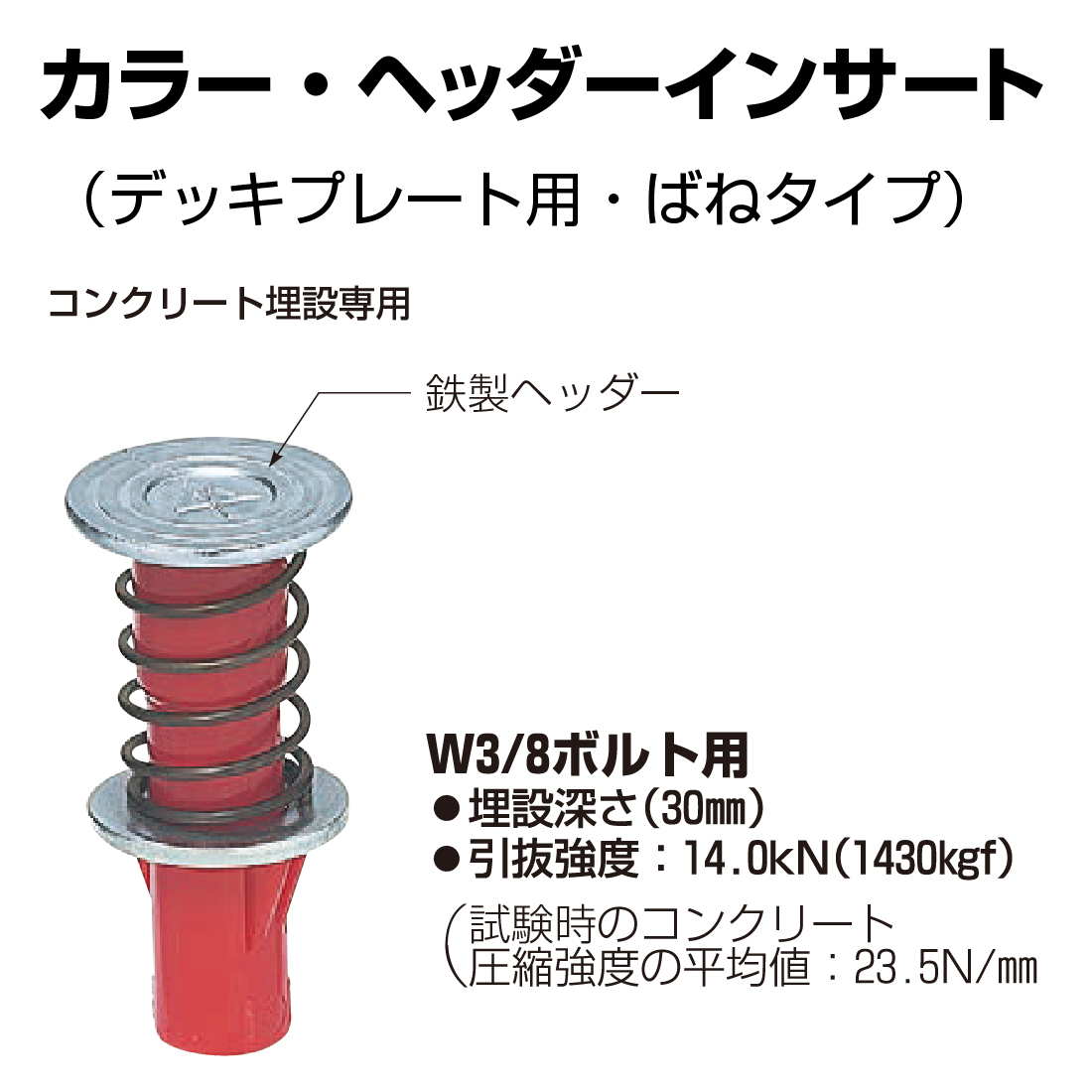 法人限定) NDB-3 ニューカラーインサート 型枠用 W3/8 50個位入
