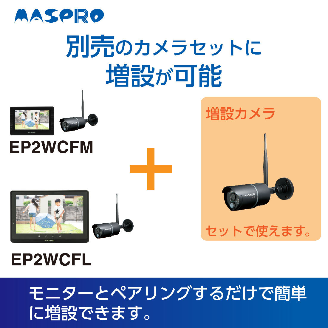 防犯カメラ 増設用 EP2WCF-C ワイヤレスHDカメラフルハイビジョン EP2WCFL/EP2WCFM用 マスプロ電工 MASPRO｜pro-pochi｜04