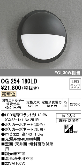 代引不可)オーデリック OG254180LD LEDポーチライト(電球色) (C