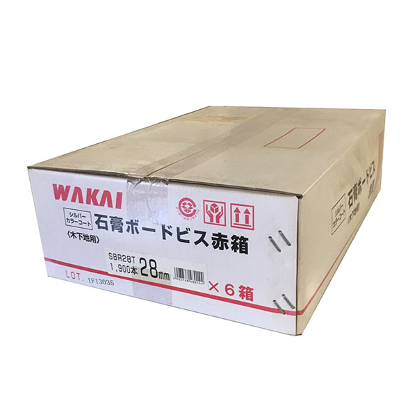 特価品 WAKAI(ワカイ) SBR28T 石膏ボードビス 赤箱28mm 1900本X6箱  (F)｜pro-shimizu