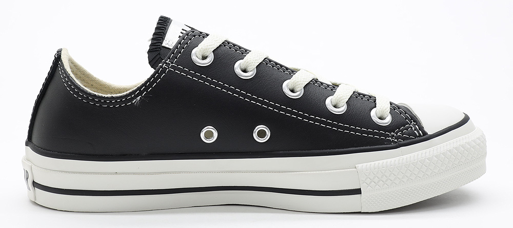 24ss コンバース converse LEATHER ALL STAR R OX / レザー オールスター アール OX   ブラック  正規品 LEA ALL STAR コンバース レザーオールスター LEATHER (R) OX ブラック