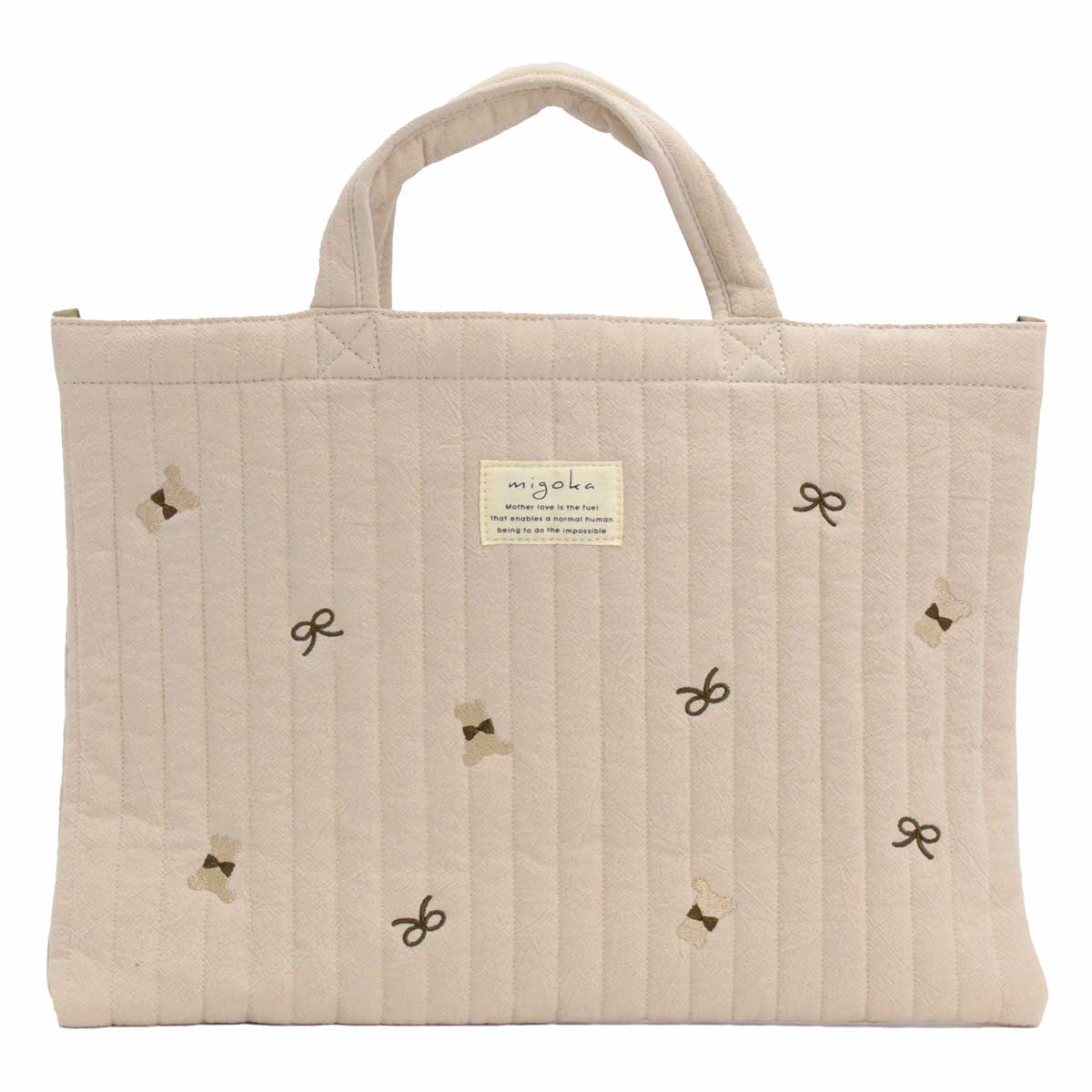 Mojocamar キルティング トートバッグ ミニレッスンバッグ トートバッグ キルティング migoka ミゴカ ちらし刺繍 ヌビ レッスン