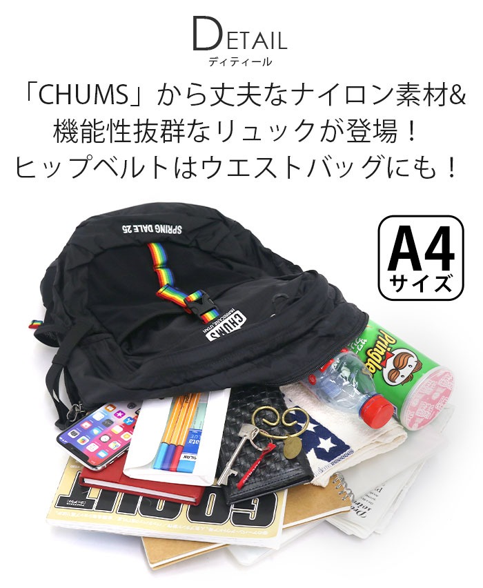 値下⭕️【未使用近】CHUMS チャムス Spring Dale 25 リュック CHUMS（チャムス） 正規販売店 メンズ レディース リュック リュック
