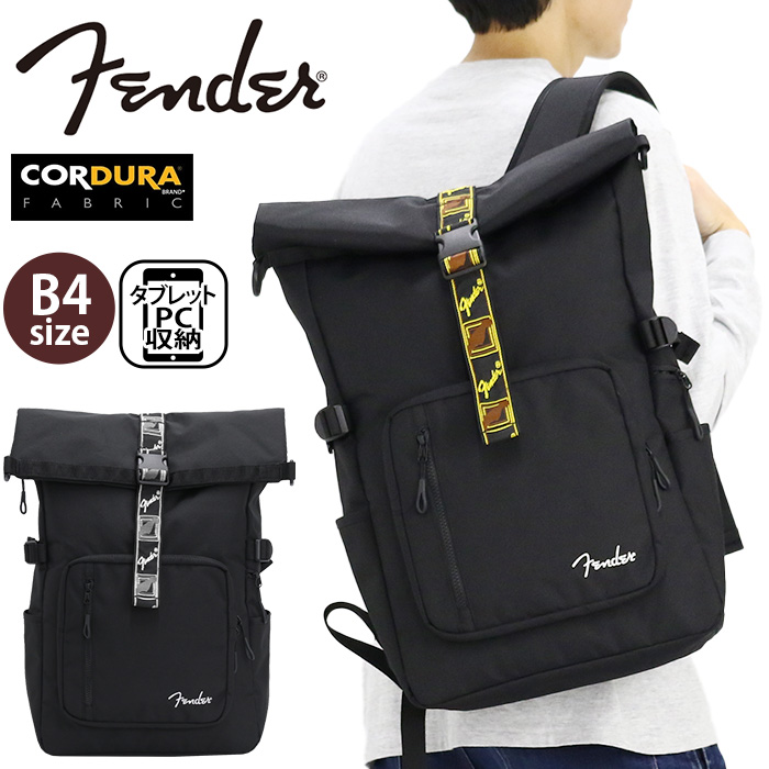 フェンダー　Fender バックパック 黒 リュック Fender（フェンダー） リュックサック フラップ かぶせ コーデュラ