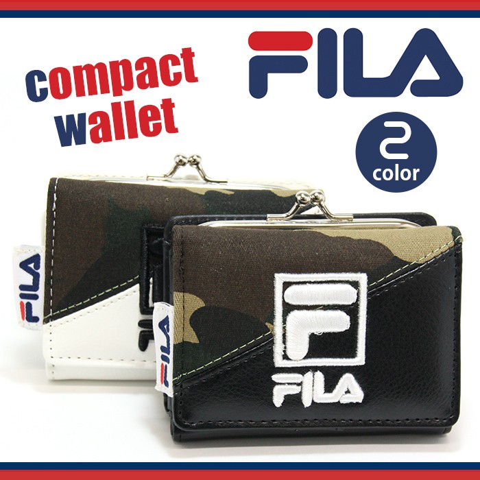 二つ折り財布 FILA フィラ 迷彩 コンバート 口金 コンパクト 財布 