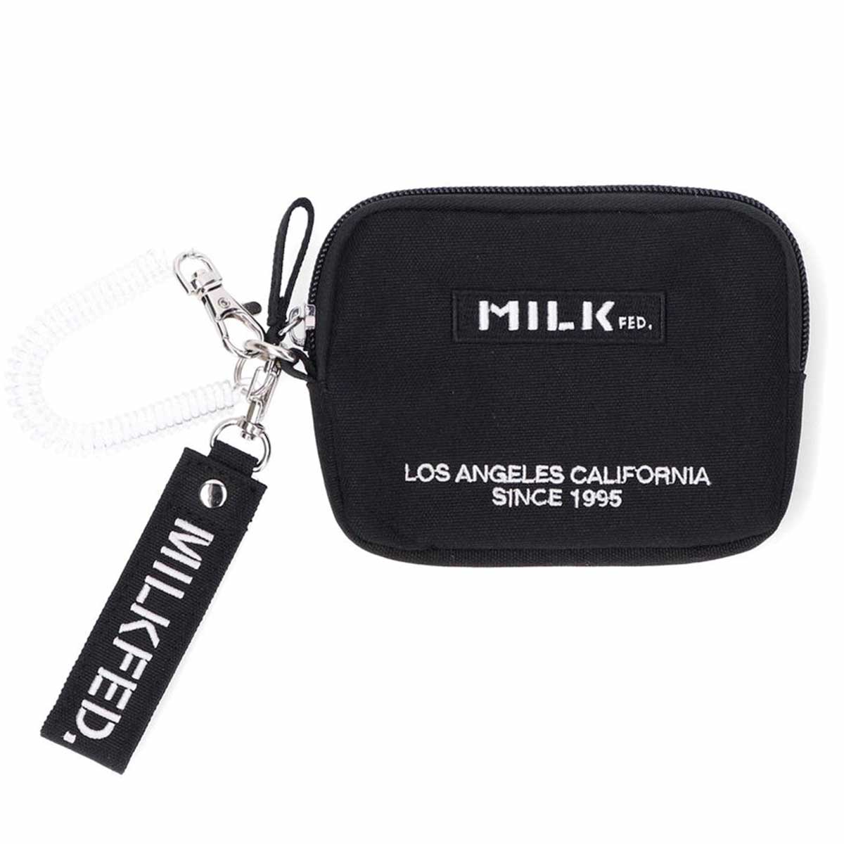 パスケース MILKFED. ミルクフェド ミニポーチ マルチケース マルチポーチ 定期入れ レディース メンズ EMBROIDERED BAR  PASS HOLDER ポケット