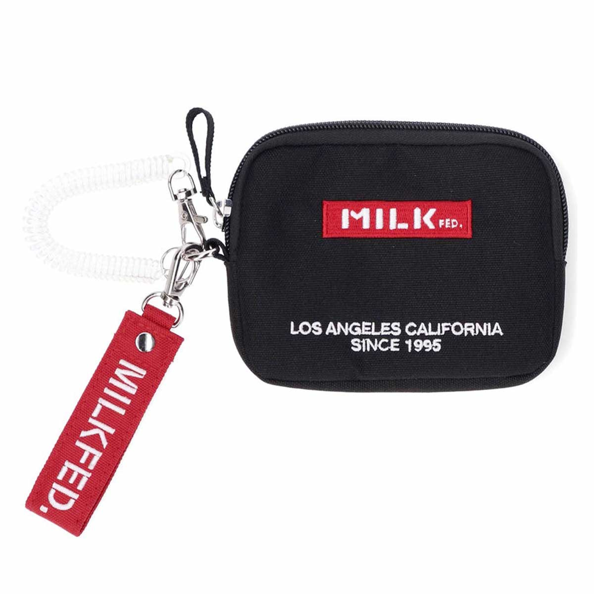 パスケース MILKFED. ミルクフェド ミニポーチ マルチケース マルチポーチ 定期入れ レディース メンズ EMBROIDERED BAR  PASS HOLDER ポケット