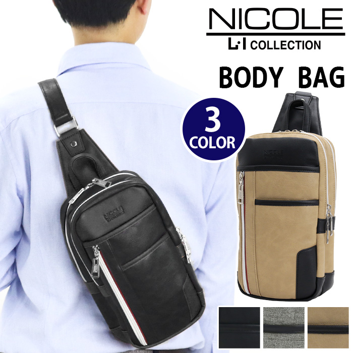 NICOLE（ニコル） ボディバッグ ボディーバッグ メンズ ワンショルダー