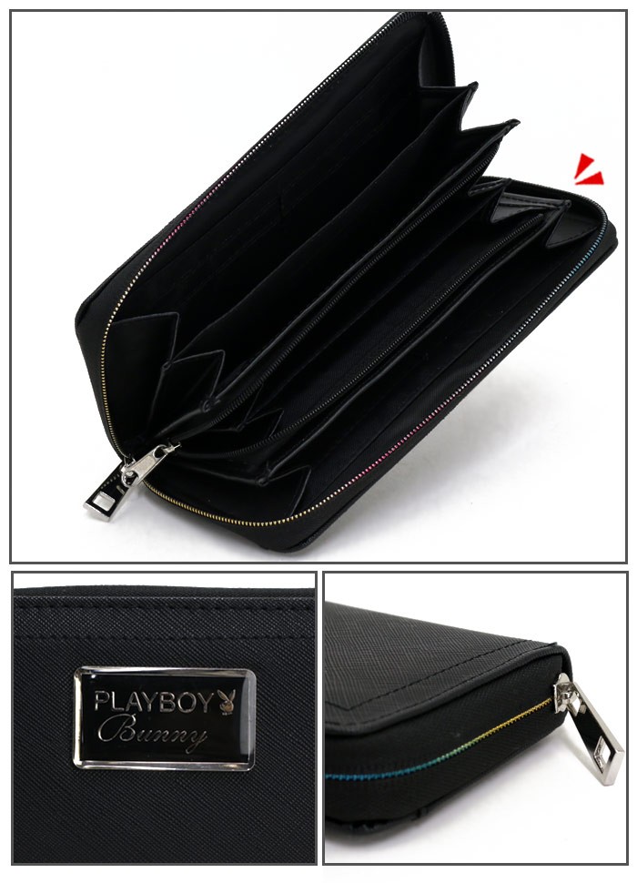 PLAYBOY（プレイボーイ） 長財布 財布 レインボーファスナー ラウンド