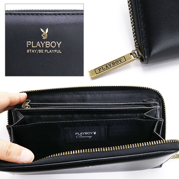 長財布 PLAYBOY プレイボーイ 財布 ラウンドファスナー ラウンド財布 合皮 ガラステイスト ロゴ ラウンドウォレット ポケット 小銭入れ  レディース おしゃれ : playboy-327 : バッグとスーツケースのビアッジョ - 通販 - Yahoo!ショッピング