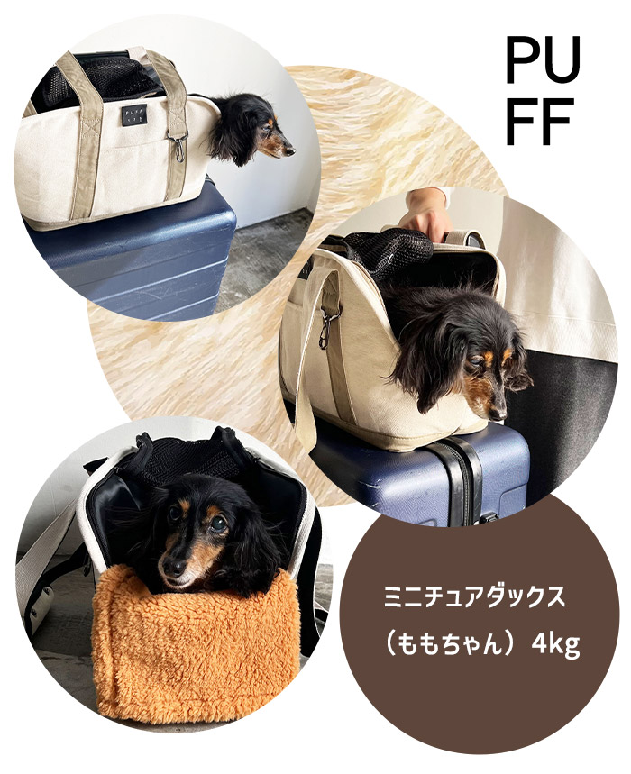 KAFKAF カフカフ　ペット　キャリーバッグ　BOキャリー PUFF（パフ） ペットキャリー ペットキャリーキャンバストートM