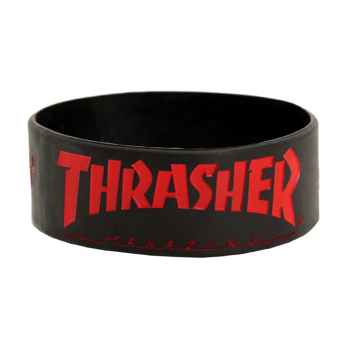 市場 スラッシャー ホワイト Thrasher リスト バンド インポート レッド スケーター ピンク ラバー メンズ ブラック レディース Logo Rubber 兼用