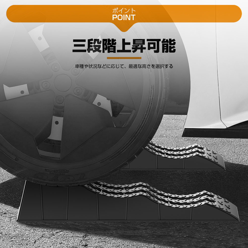 PROBASTO カースロープ 高さ4.0/7.0/9.5cm 2個セット 耐荷重3トン 幅広