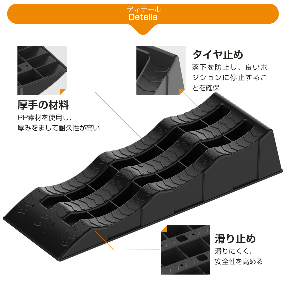 PROBASTO カースロープ 高さ4.0/7.0/9.5cm 2個セット 耐荷重3トン 幅広