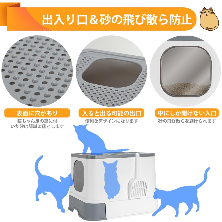 PROBASTO」猫 トイレ 猫用トイレ本体 ネコトイレ 大容量 大型 砂の