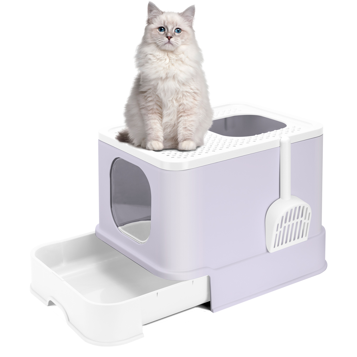 「PROBASTO」猫トイレ 猫用トイレ本体 ネコトイレ 大容量 大型 砂の飛び散ら防止 掃除簡単 脱臭抗菌 組み立てしやすい 引き出し付き おしゃれ 人気 50*43*38cm |  | 04