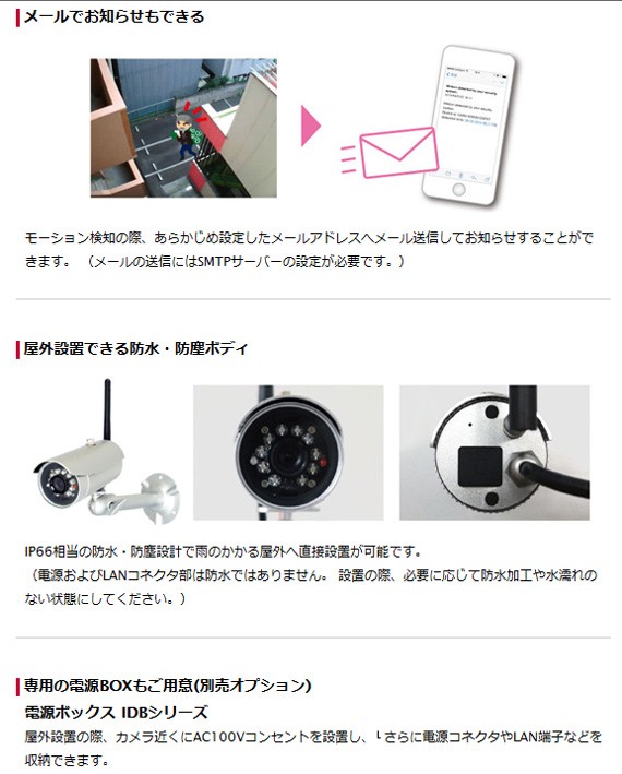 INBES/インベス スマートフォン専用モーション録画カメラ LA02W