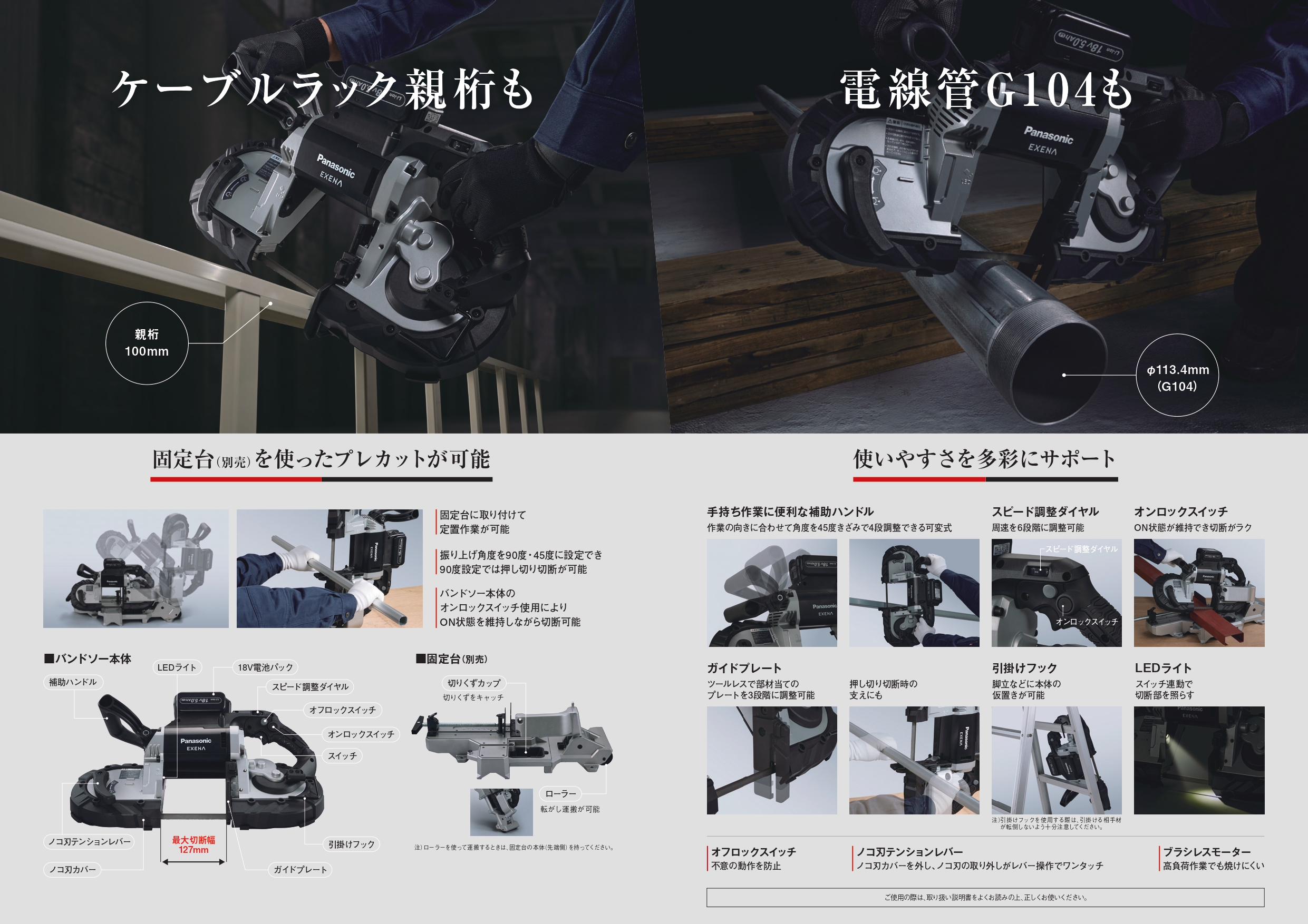 Panasonic（パナソニック） 充電バンドソー127 EZ1C51K-B 18V専用 最大