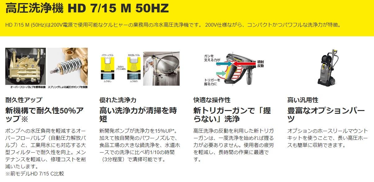 ケルヒャー（KARCHER） 高圧洗浄機 HD7 15M 50HZ ○YA513 : プロキュア
