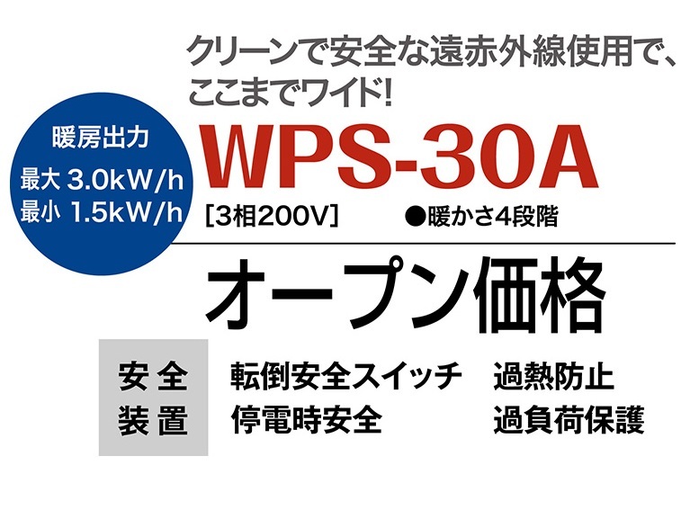 ホカットe 静岡製機 WPS-30A 電気ヒーター 大型 業務用 パネルヒーター