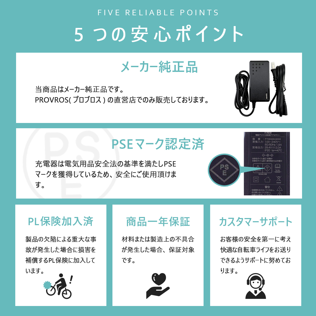 充電器 アダプタ メーカー純正品 24V 電動アシスト自転車 電動自転車 自転車 PROVROS プロブロス PC2940200 関連画像3