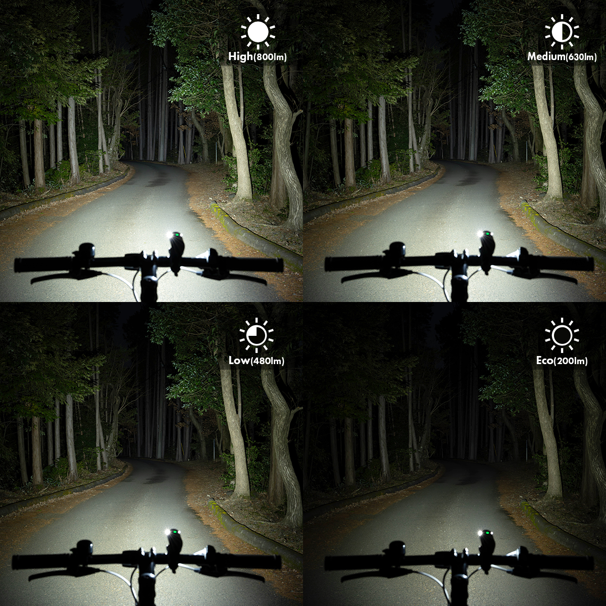 PROVROS 自転車 LEDライト 800ルーメン 充電式 USB Type-C式 サイクルライト 6モード 点灯 点滅 前照灯 フロントライト プロブロス PLT-002 | PROVROS | 08