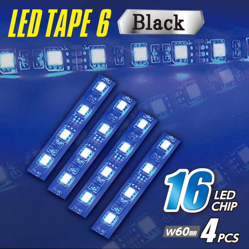 12V 24V 車用 USBブラックライトLEDテープ16 6cm×4本 PL-55 