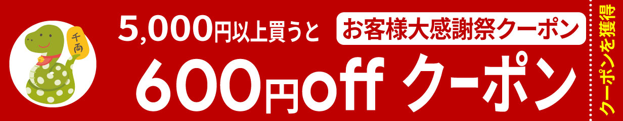 5,000円以上のお買い物で600円offクーポン