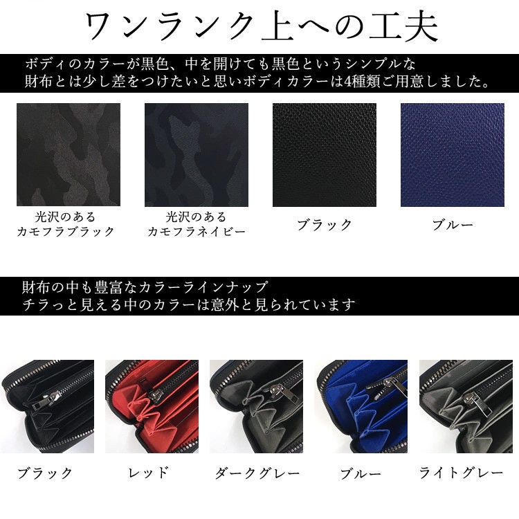 長財布 メンズ ラウンドファスナー ジップ サイフ シンプル BOX