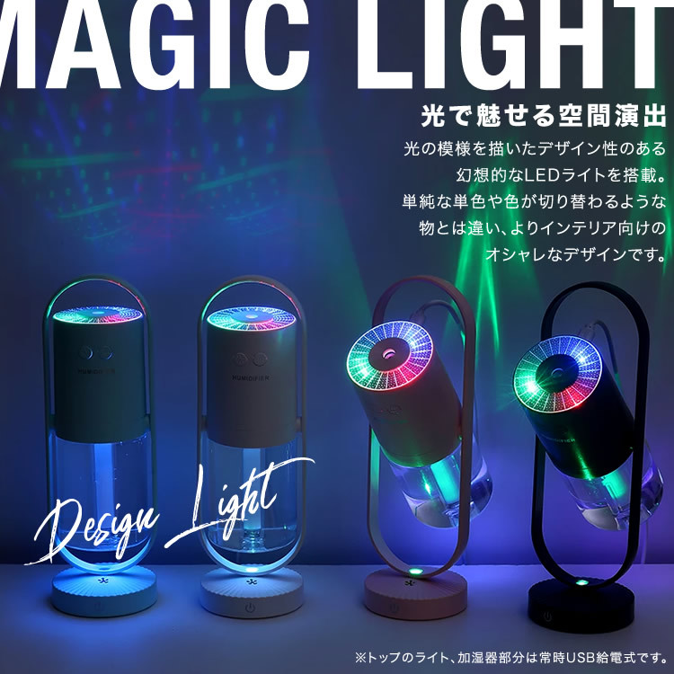 加湿器 ミニ加湿器 ディフューザー ライトデザイン 卓上加湿器 乾燥