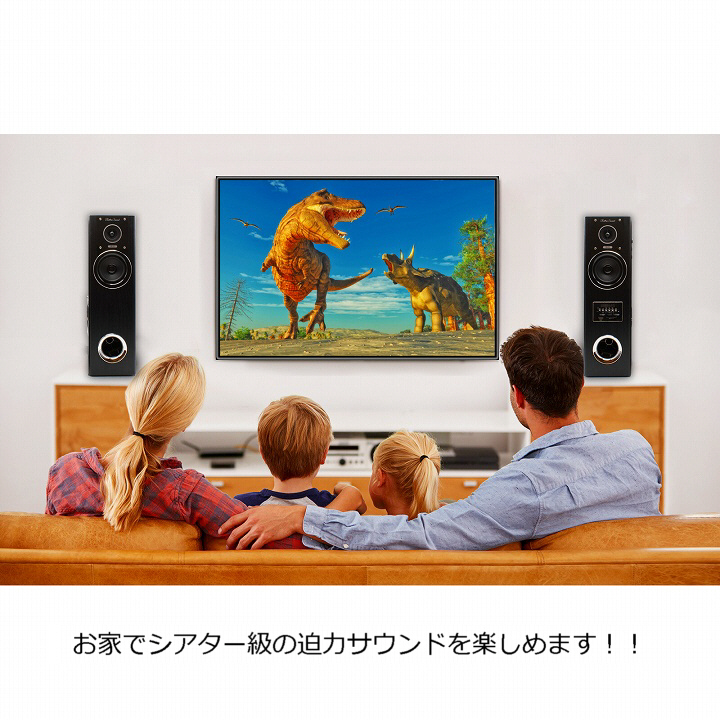 我が家に映画館級の大迫力サウンド 最大80W出力を誇るアンプ内蔵タワースピーカー