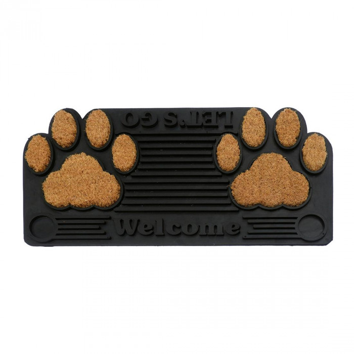 玄関マット ラバーコイヤーマット 肉球ウェルカム 12621092044