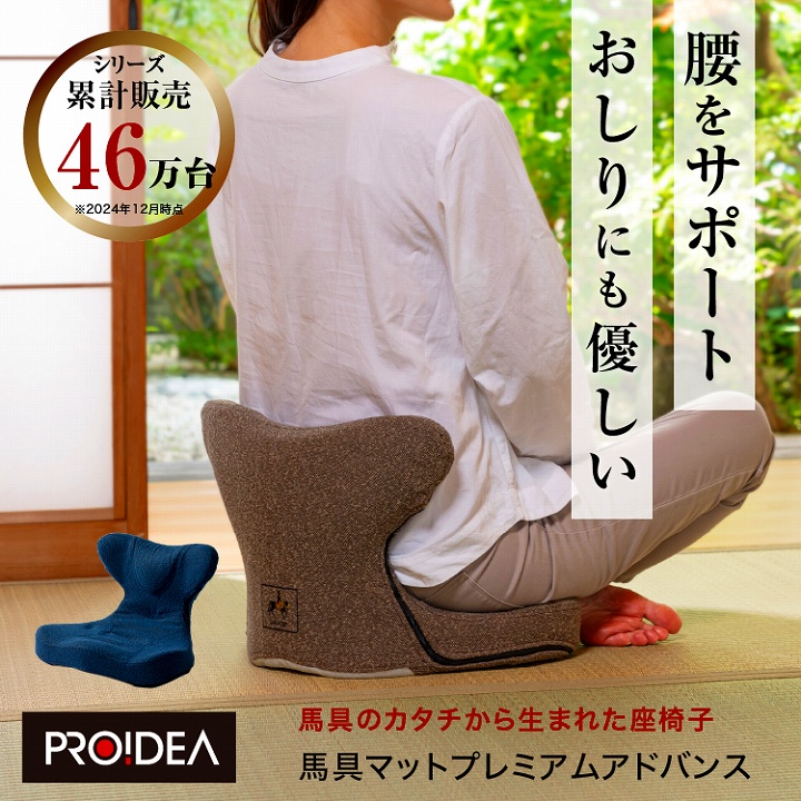 プロイデア 馬具マット プレミアムアドバンス 座面クッション 腰サポート 座椅子 座椅子 腰痛 馬具マット 美姿勢 馬具マットプレミアムアドバンス 腰